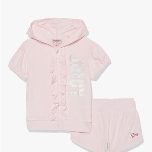Juicy Couture Light Pink Hooded Ruffle Zip Set
